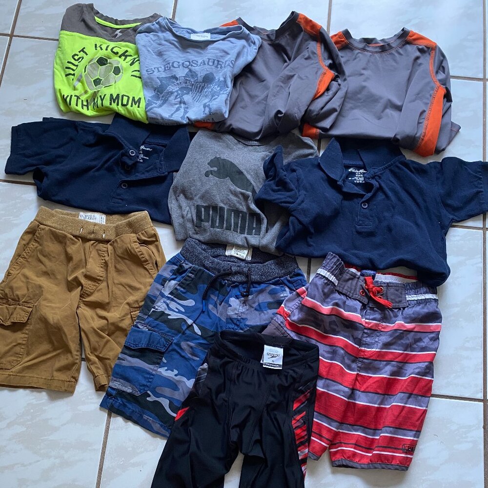 boys clothes short t'shirt  size 4t,4,5/6, 7 and the speedo short is 22